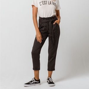 Indigo Rein Stripe Paperbag Trousers